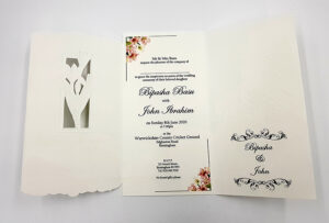Panache 7003 Pink lilies Vintage Floral Wedding invitation card-5979