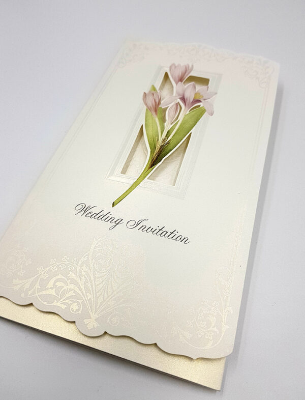 Ivory two fold marriage card printing