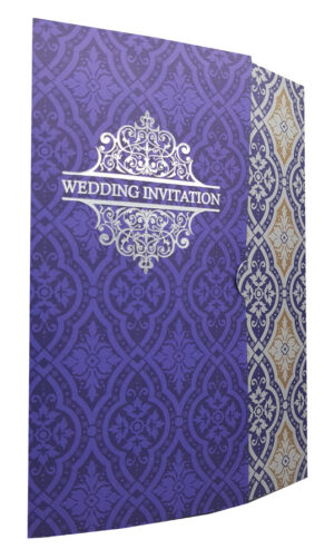PBM WI Morrocan Tile Arabesque Blue, grey and Silver Marriage Invite-0