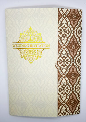 Cream and Brown wedding invitation card