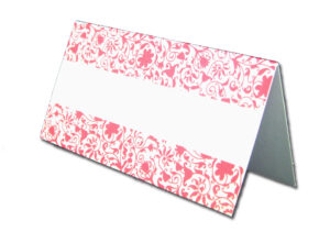 PL15 Bright pink floral pattern table place card-0
