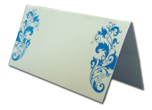 PL02 Cyan / Teal coloured floral accented place card-0