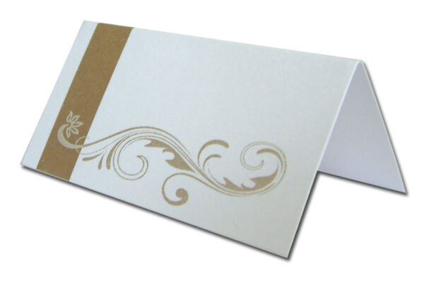 PL08 Gold flourish design table place card-0