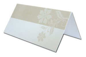 PL09 Beige flower design table place card-0