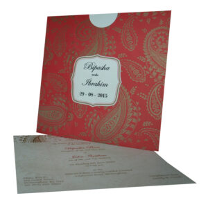 Asian Style Pcoekt Invitation with paisley Design