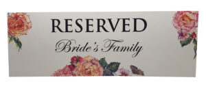 RV 201 Table Decoration Reserved Card Bride's Family -4435