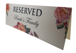 RV 201 Table Decoration Reserved Card Bride's Family -0