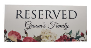 RV 102 Table Arrangement Reserved Card Groom's Family -4437