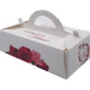 Rectangle with handle shape favour boxes Red rose floral printed table favour boxes