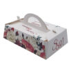 Rectangle with handle shape favour boxes Pink Rose floral printed table favour boxes