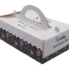 Rectangle with handle shape favour boxes Blue floral printed table favour boxes