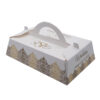 Rectangle with handle shape favour boxes Gold printed table favour boxes