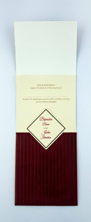 Maroon Velvet Pocket Invitation Cards SC 2696-4900