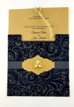 SC 5577 Hindu Velvet Pocket Invitation-4915