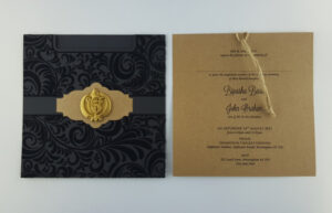 Sikh Black Velvet Pocket Invitation SC 5577 -4917