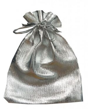 Shiny silver favour bag-0