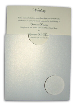 ABC 412 Silver pearlised pocket party invitations-509