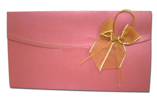 T056I Maroon card and gold ribbon bow invitation-1555