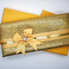 Padded Gold Glitter Asian wedding invitation card T067 Gold-0