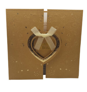 Hearts of gold wedding invitation design