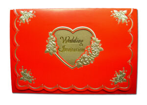 W020K01 Cherry red heart flowers wedding invitations-1502