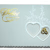 W024A Ivory and pearl foil rings and hearts Wedding Invitation-0