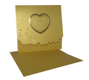 Asian invitation card for weddings in pearlescent gold