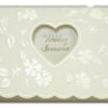 Vintage Off White Embossed Invitation W064A -0