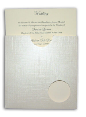 Silver wallet wedding invitation