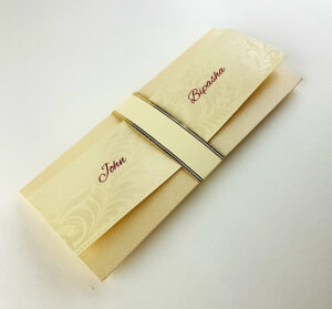 Folded Ivory wedding Invitation card