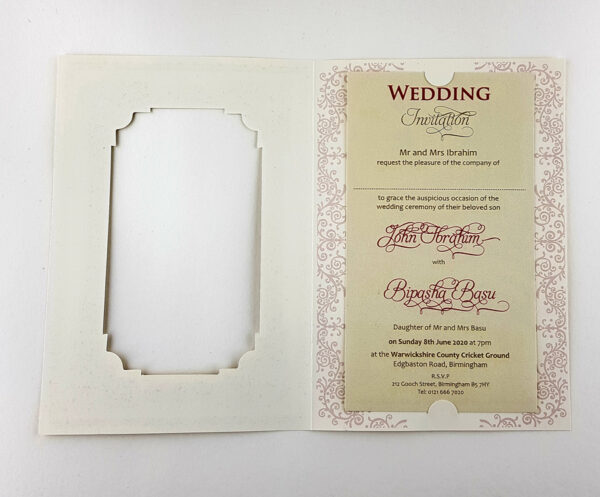 SC 2756 Vintage Rgeal Frame Maroon & Gold Invitation-5034