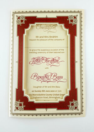 SC 2756 Vintage Rgeal Frame Maroon & Gold Invitation-0