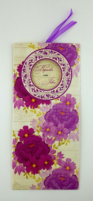 SC 2782 Purple and maroon Flower Pocket Invitation-0