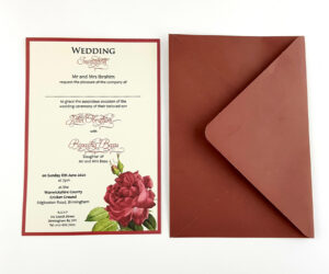 SC 5566 Gorgeous red rose printed envelope invitation-5093