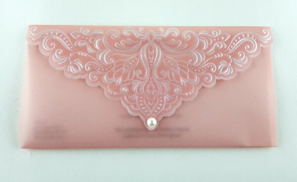 Elegant Pink Pearl Translucent Vellum Invitation SC 5576 -5099