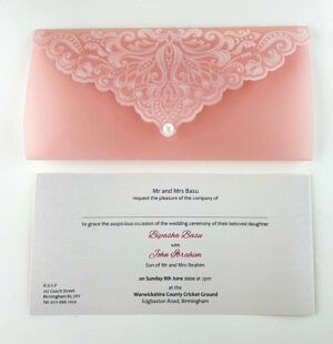 Elegant Pink Pearl Translucent Vellum Invitation SC 5576 -0