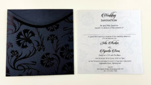 SC 5660 Luxurious black flower foiled Party Pocket Invite-5127