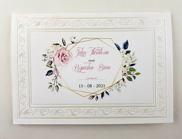 Panache 3077 Ivory nouveau floral embossed card-0