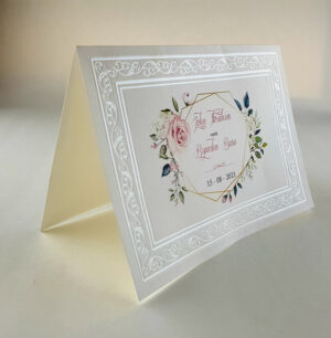 Panache 3077 Ivory nouveau floral embossed card-5347