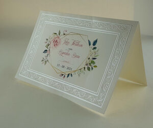 Panache 3077 Ivory nouveau floral embossed card-5348