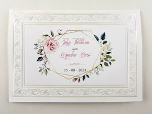 Panache 3077 Ivory nouveau floral embossed card-5350