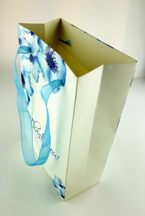 Blue Floral Thank You Gift Bag 106-0