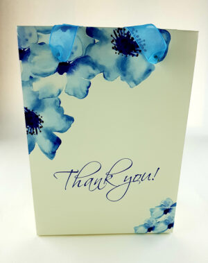 Blue Floral Thank You Gift Bag 106-5383