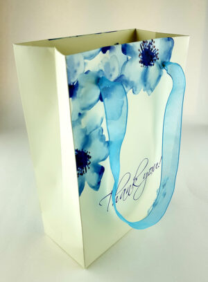 Blue Floral Thank You Gift Bag 106-5384