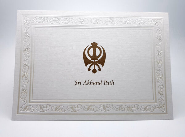 Foiled gold khanda Cards Near Me Wedding Card Printing