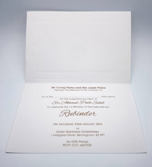 Traditional Ivory sikh wedding invitations