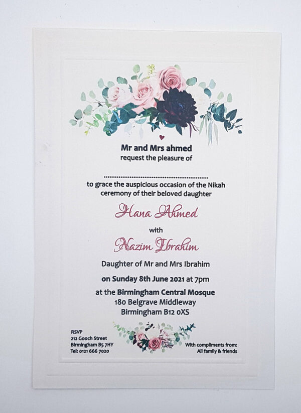 Panache 718 - 102 Floral embossed Invitation-5592