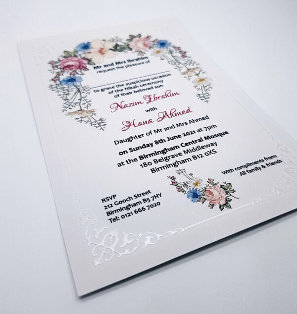 Panache 832 Floral embossed Invitation-0