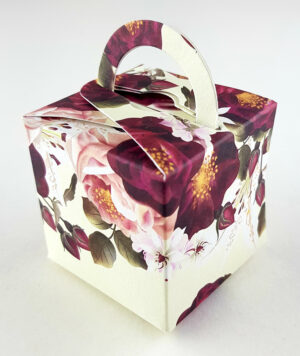 Maroon floral boxes
