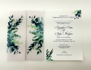 Floral vellum marriage invite